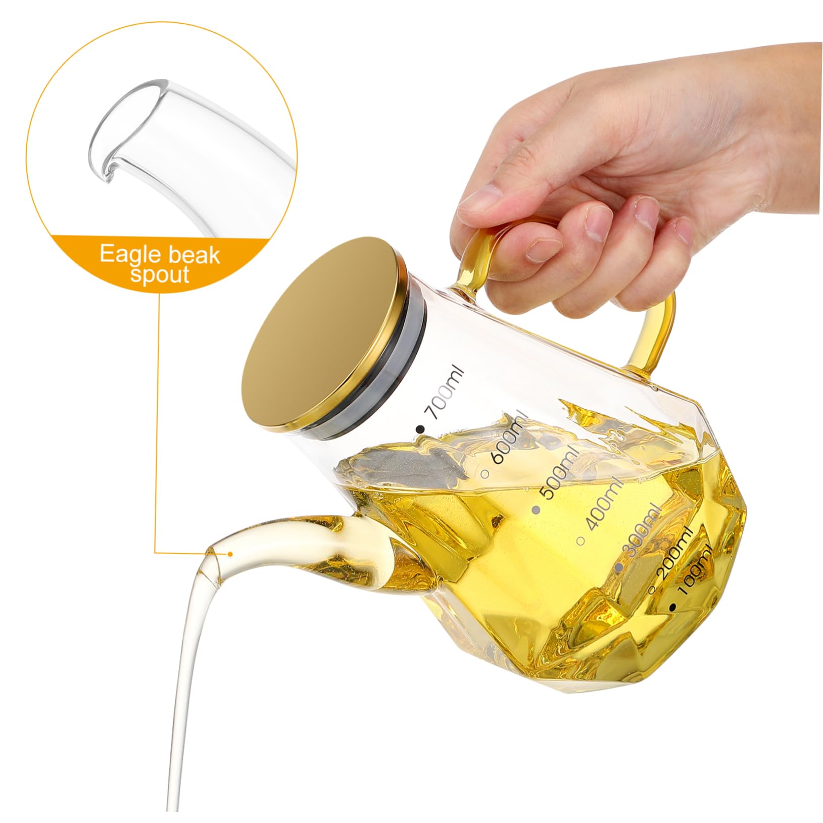 Genérico Engrasador De Diamantes Aerosol De Aceite Tarro De Dulces Vinagre De Arroz Botella De Vinagre Recargable Contenedor De Aceite Reutilizable Botella De Jarabe Frijol Tapa Soja Vidrio