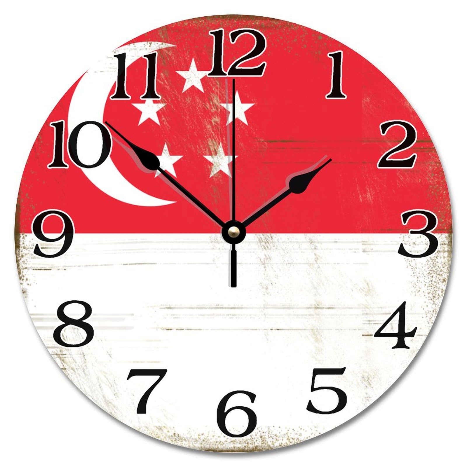 Horloge silencieuse Singapour sans tic-tac à quartz 38,1 cm