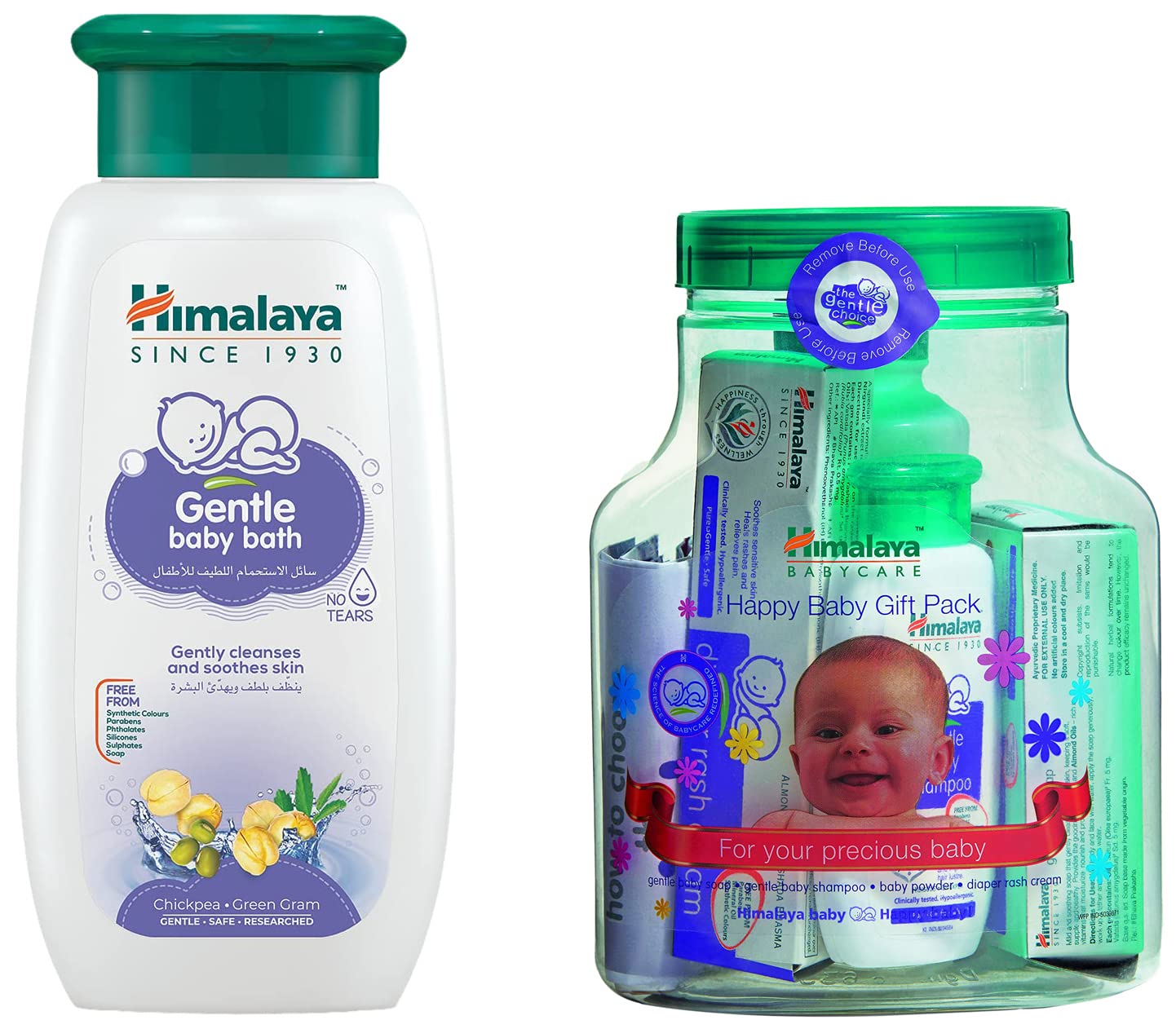 Himalaya Gentle Baby Wash (400ml) & Himalaya Herbals Babycare Gift Jar (Soap, Shampoo, Rash Cream and Powder)-picture-10