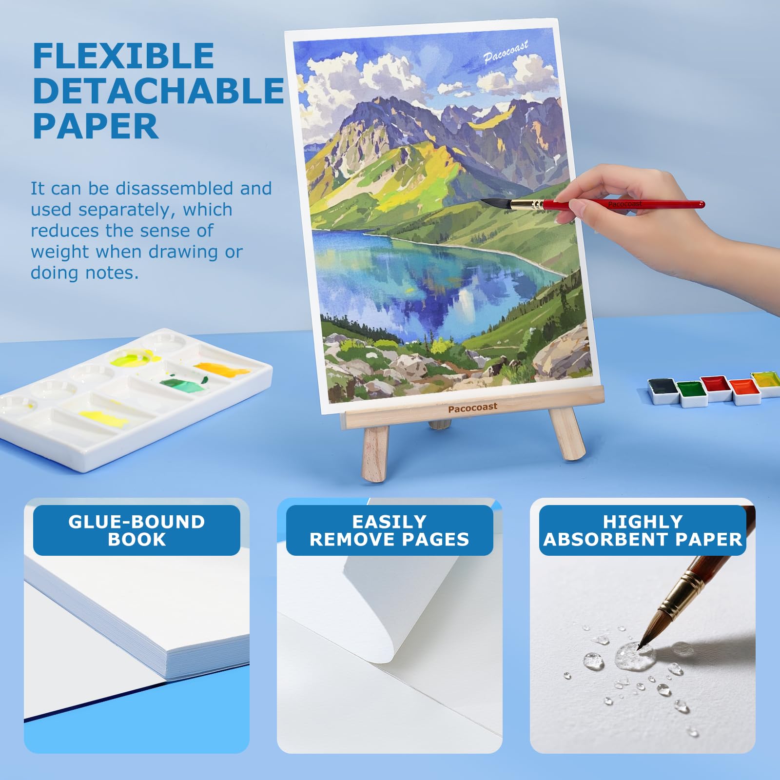 Pacocoast Watercolor Paper Pad - Teal -4