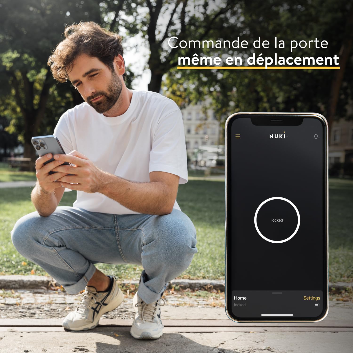 Nuki Smart Lock Pro (4è génération), Serrure Smart avec avec Wi-FI et Matter pour accès à Distance, la Serrure électronique transforme Votre Smartphone en clé, avec Power Pack, Noir