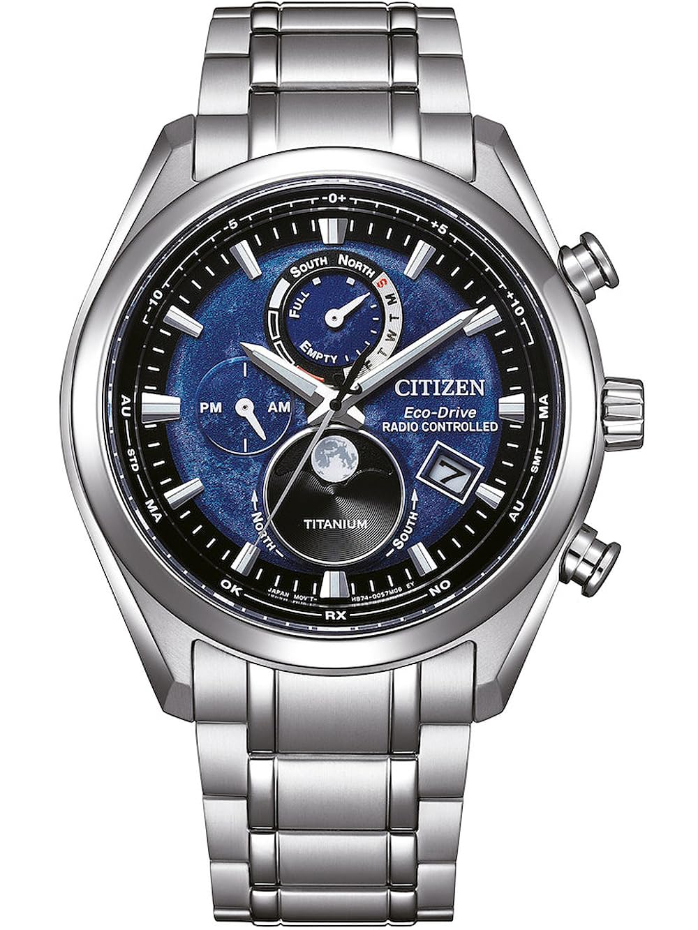 Citizen Titanium Men Multifunction Blue Dial Watch By1010-81L, Silver, Bracelet, Band Color:Silver (B0CKJ6YKQW) Amazon Price History, Amazon Price Tracker