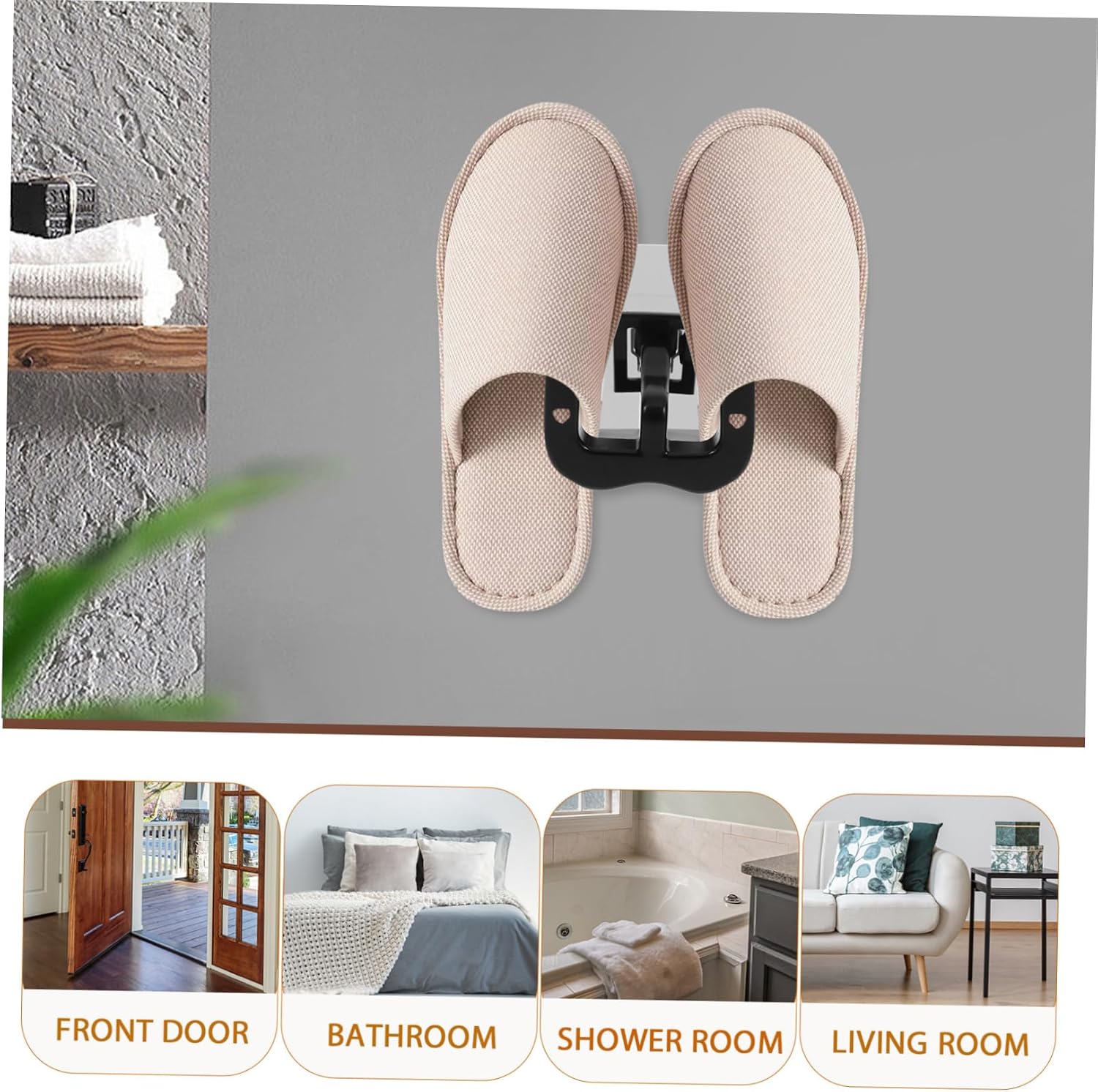 LABRIMP Wall Mounted Shoe Rack 2pcs Plastic Adhesive Hanging Organizer