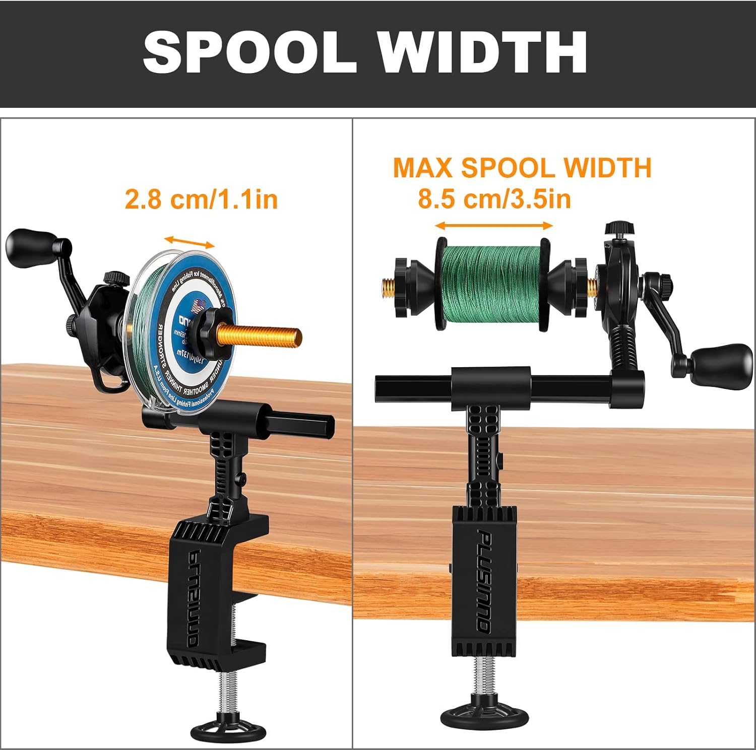 PLUSINNO Fishing Line Spooler For Fishing Reels, Fishing Gear And Equipment Gift For men With Unwinding Function Versatile for Thick & Thin Rods, Works with Spinning Reel, Cast Reel Without Line Twist