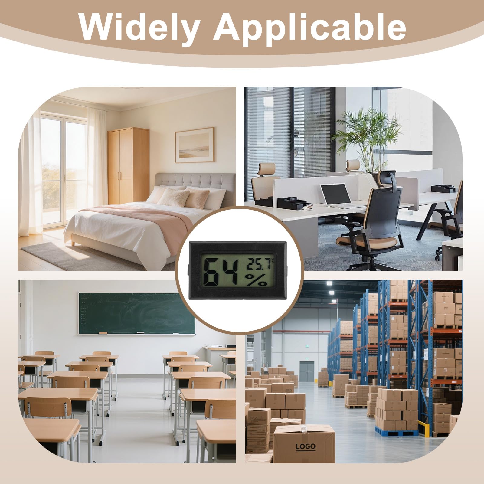 Mini-Thermometer, Hygrometer, digital, LCD, Thermoanzeige, tragbar, Messung von Temperatur und Feuchtigkeit -50 ℃ bis 70 ℃ 10 % -99 % RH, für Haus, Büro, Gewächshaus, Weinkeller, Inkubator, Reptilien