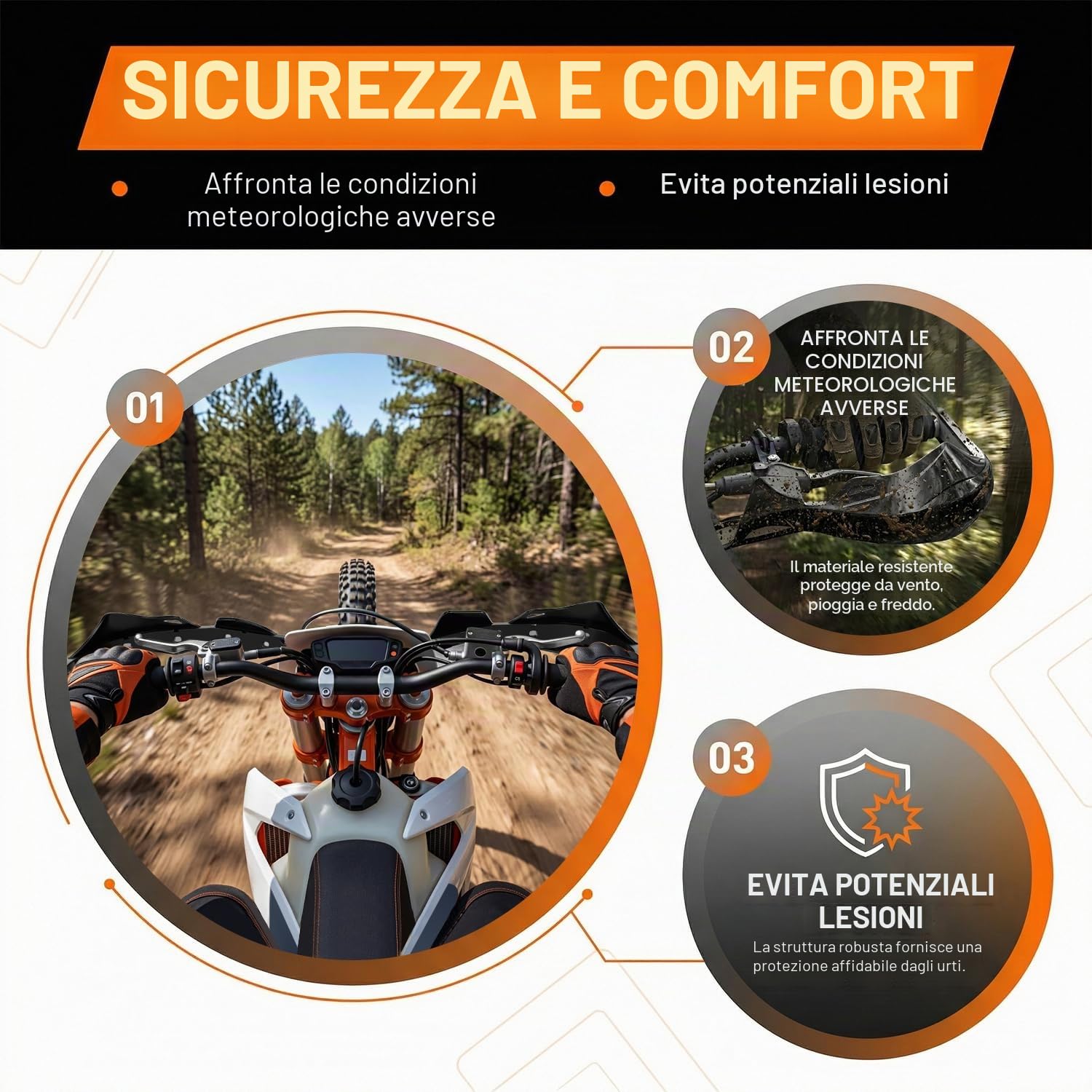 Paramani Moto Alluminio per Manubrio 22 mm 28 mm Surron Talaria Sting Beta 50 CRF XR YZF XC KX 125 150 250 300 Ebike Quad Pit Bike Motocross Enduro Nero