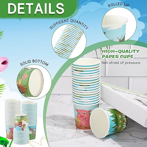 Miniatura 4 de Amyhill Paquete de 300 vasos de 5 onzas para niños, vasos de papel, vasos desechables pequeños para baño, mini vasos para enjuague bucal a granel
