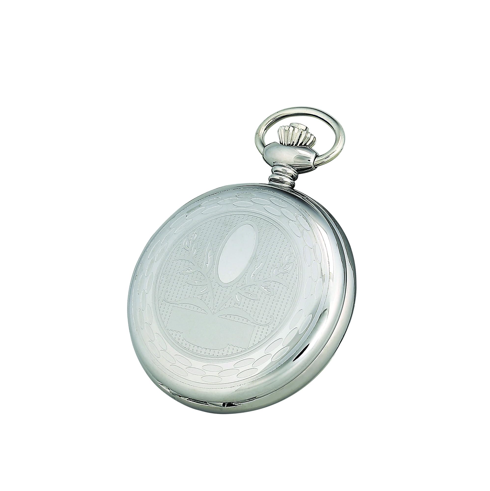 Charles Hubert DWA006 Men's Pocket Watch, Mechanical Hand-Wound, Skeleton, Silver