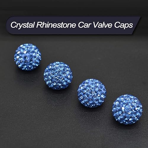 Miniatura 2 de Tapones de válvula de neumático de automóvil, paquete de 4 tapones de aire de vástago de válvula de neumático de automóvil con diamantes de