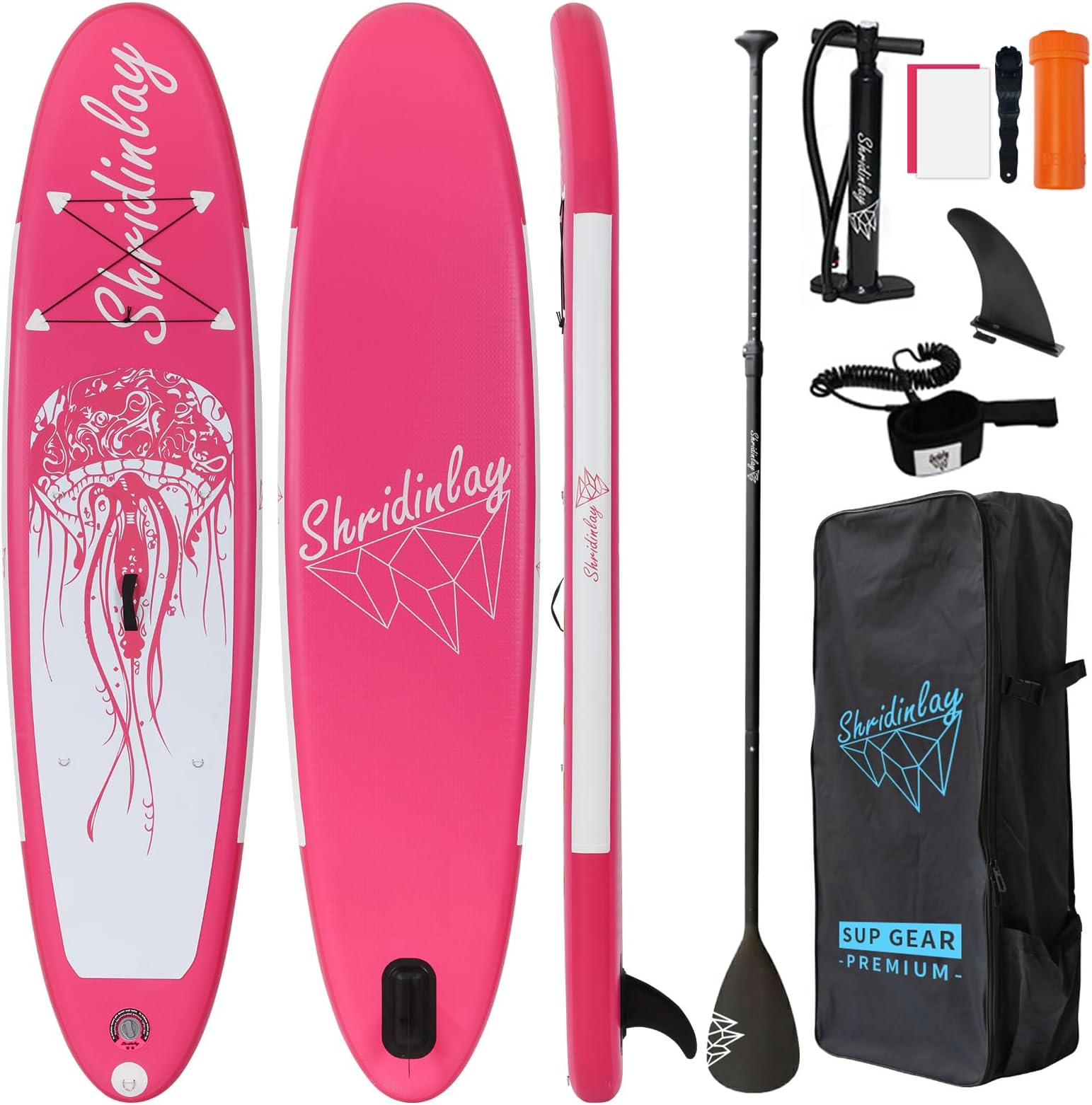 Inflatable Stand Up Paddle Board，Sup Paddle Boards with Premium ISUP Accessories Including Adjustable Paddle,Fin, Leash, Hand Pump, Backpack for Youth & Adult Surfing SUP Boards