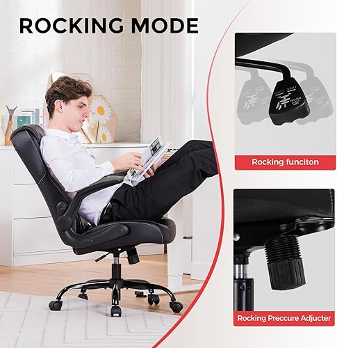 Miniatura 6 de Silla de oficina GTRACING para computadora y juegos, silla de escritorio ergonómica para adultos con soporte lumbar, brazos abatibles, altura