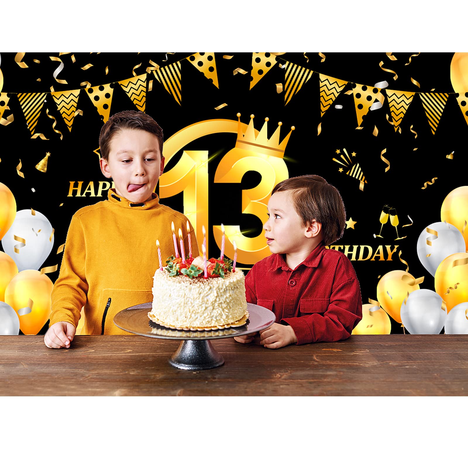 Geburtstags-Banner Zum 55. – „Happy 55th Birthday“, Schwarz Glitzernd, 2,95 M Lang, Fertig Bespannt