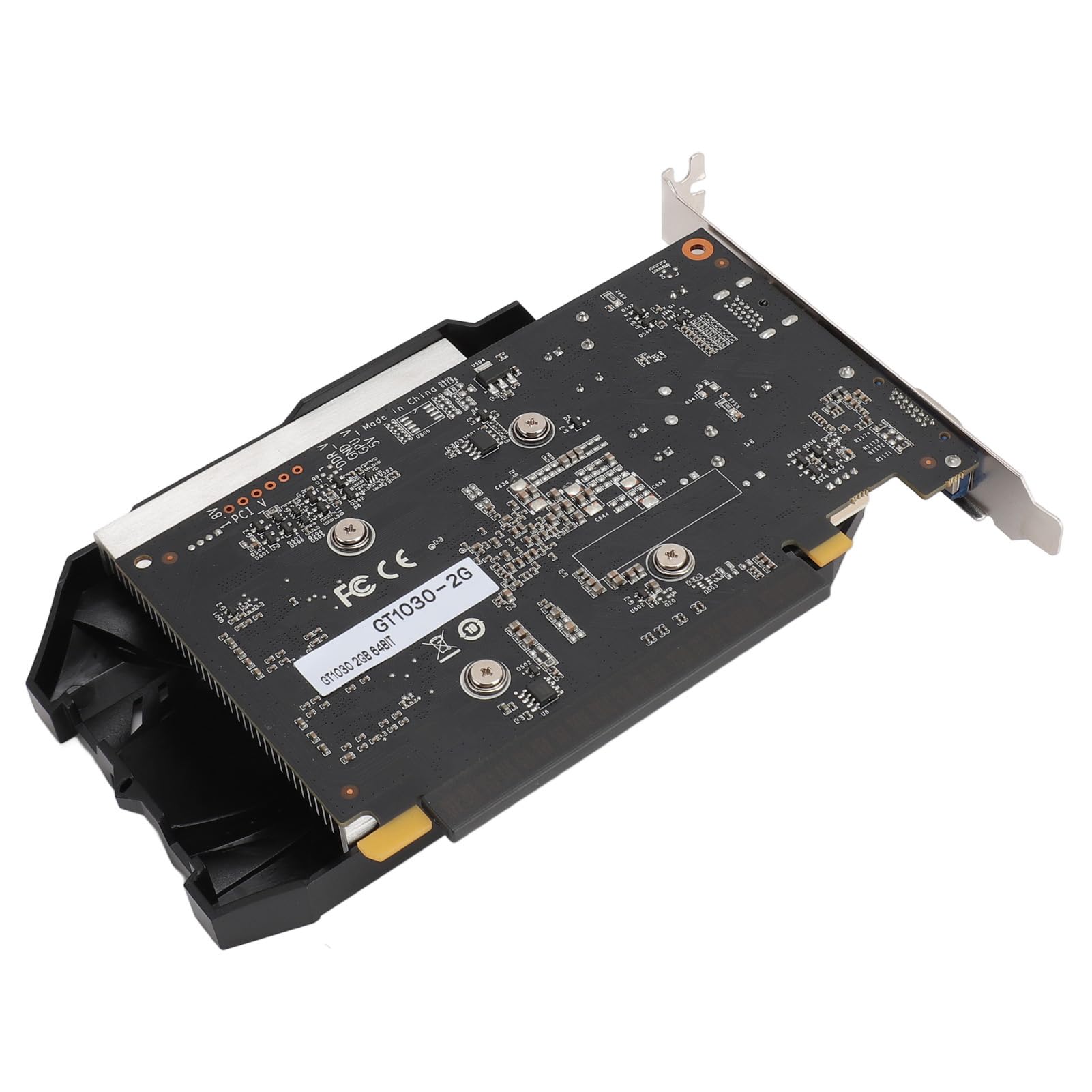 Denash Karta Graficzna GT1030 2GD5, 2 GB GDDR5 64-bitowy PCI Express 2.0 16X HD Multimedialna Karta Graficzna VGA do Gier z Wentylatorem Chłodzącym, do Komputerów Stacjonarnych Filmy