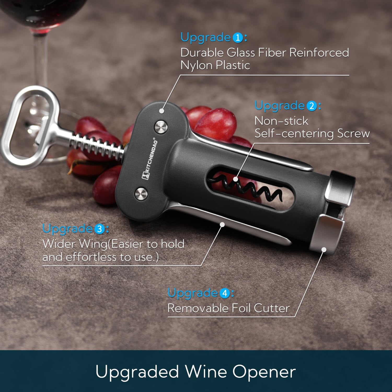 KITCHENDAO 3 in 1 Wine Opener and Wine Saver Pump