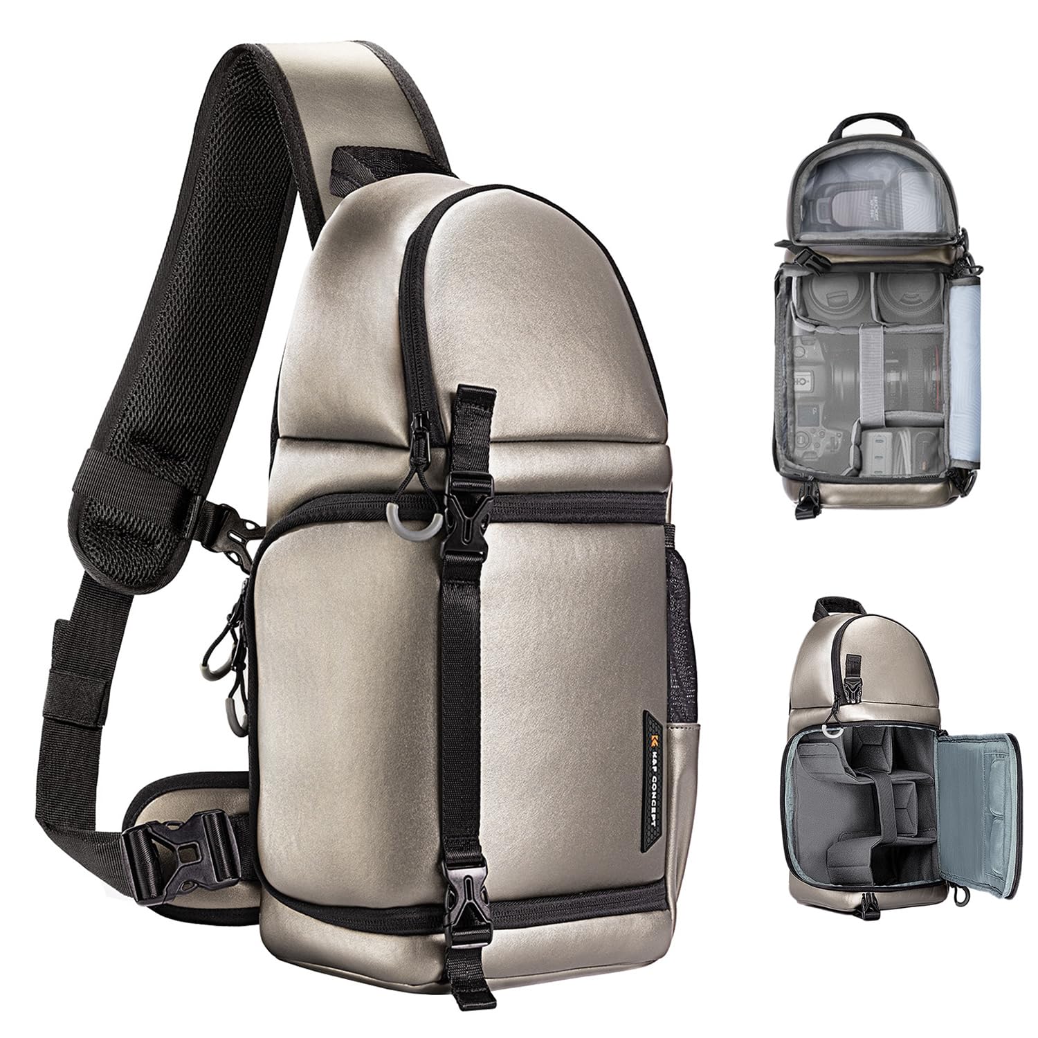 K&F Concept Camera Sling Bag for photographers, Professional 10L Waterproof Camera Shoulder Backpack for DSLR SLR Canon Nikon Sony Cameras