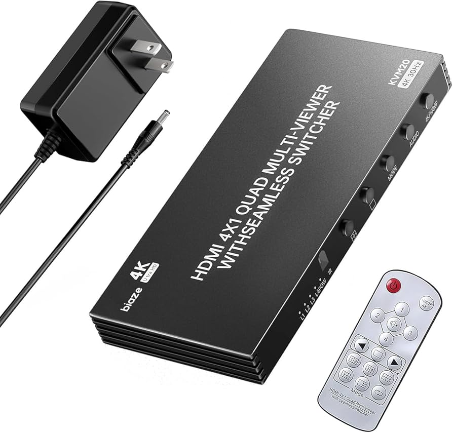 Amazon.com: Biaze 4K HDMI Switch 4x1, 4-in-1 Output HDMI Switch