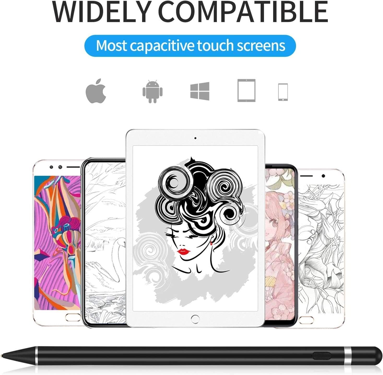 Active Stylus Pen Digital Capacitive Compatible with OnePlus Pad 3 (2025), Touch Rechargeable Palm Rejection