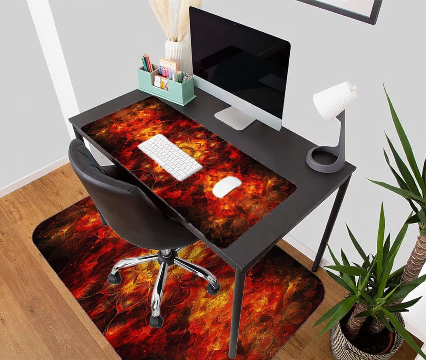 Kolorowa podkładka pod mysz do gier XXL 1000 x 500 x 3 MM podkładka pod mysz biurową Mandala z antypoślizgową gumową podstawą Wodoodporna zszyte krawędzie, do biura i domu S-1387