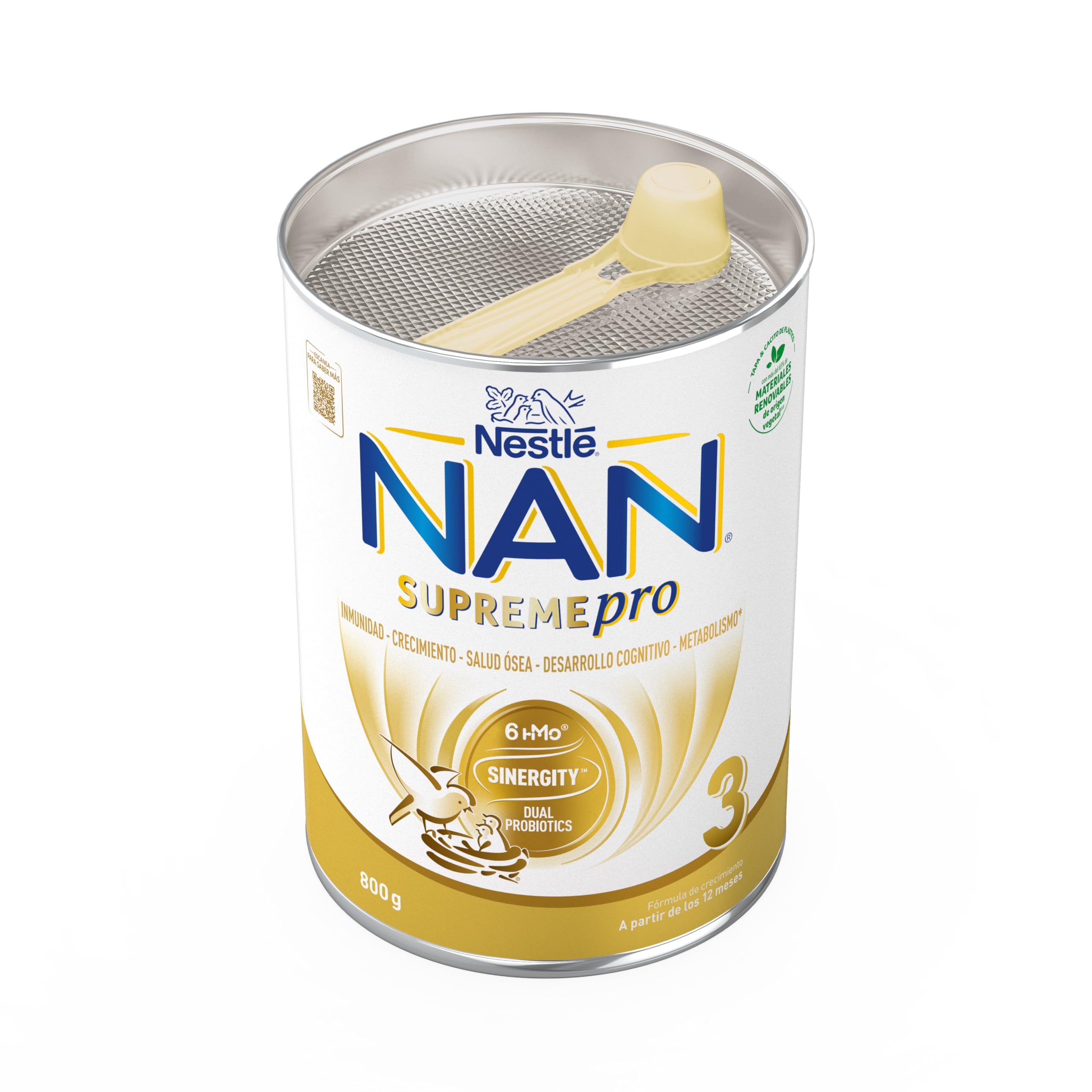 Nestlé NAN SUPREMEPRO 3 Leche de crecimiento en polvo, 3 x 800g