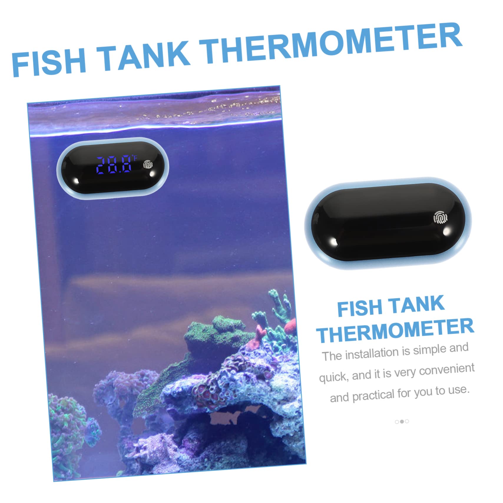 BESPORTBLE 3pièces Thermomètre Numérique Portable Pour Aquarium Affichage Led Précision Élevée Pour Réservoirs à Poissons Et Aquariums Facile à Utiliser