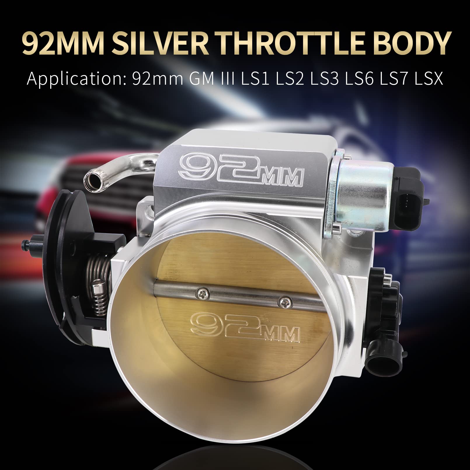 LS1 Throttle Body 92mm 92mm Throttle Body With TPS & IAC Sensor - Direct Replacement For LSX, LS1, LS2, LS7 Engines (Aluminum, Silver) High Performance Throttle Body Aluminum - Foto 7