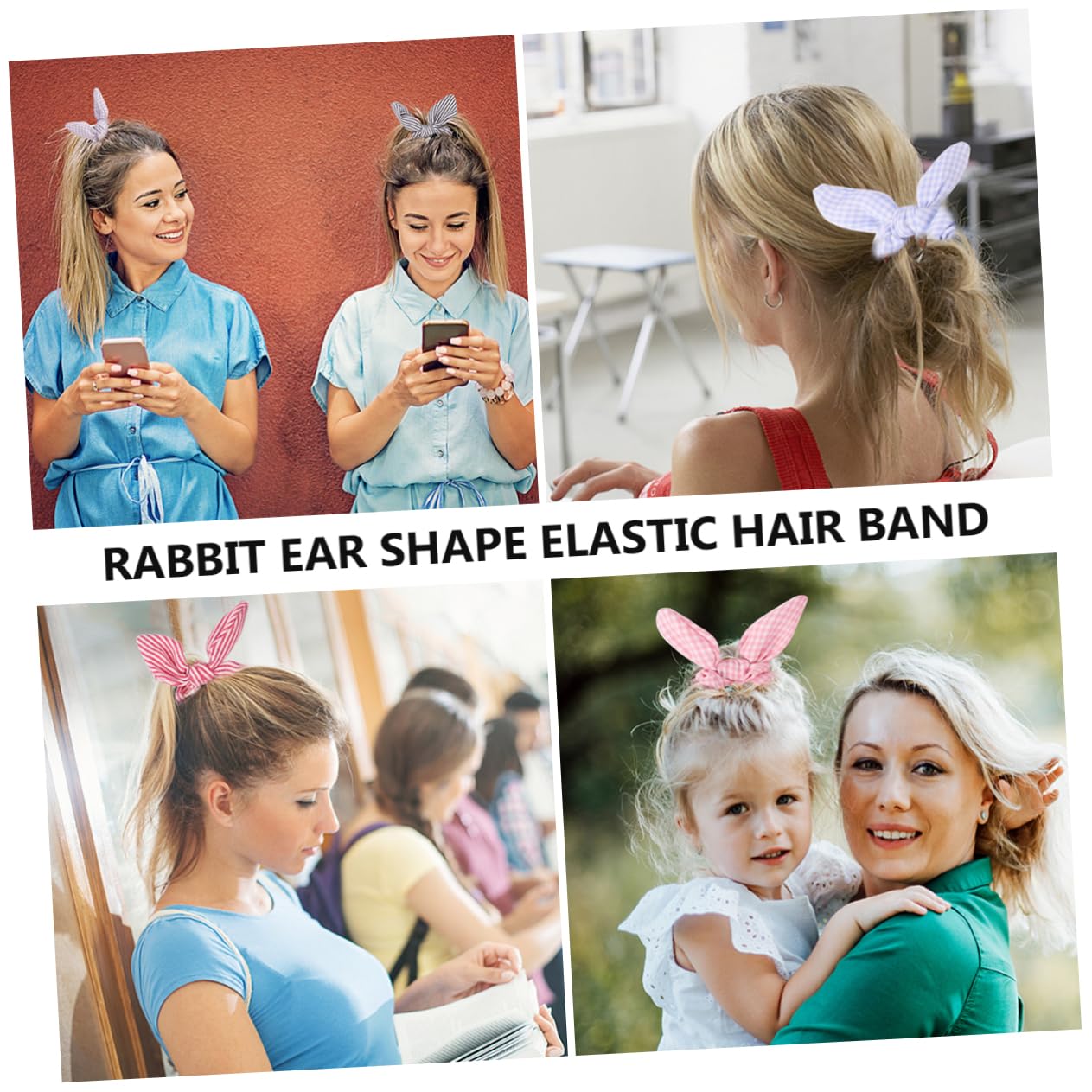 Beavorty 24piezas Gomillas Elásticas Orejas De Conejo y Lazo Para Niñas y Mujeres Accesorios Coloridos Para Peinados y Pulseras Para Fiestas y Uso Diario