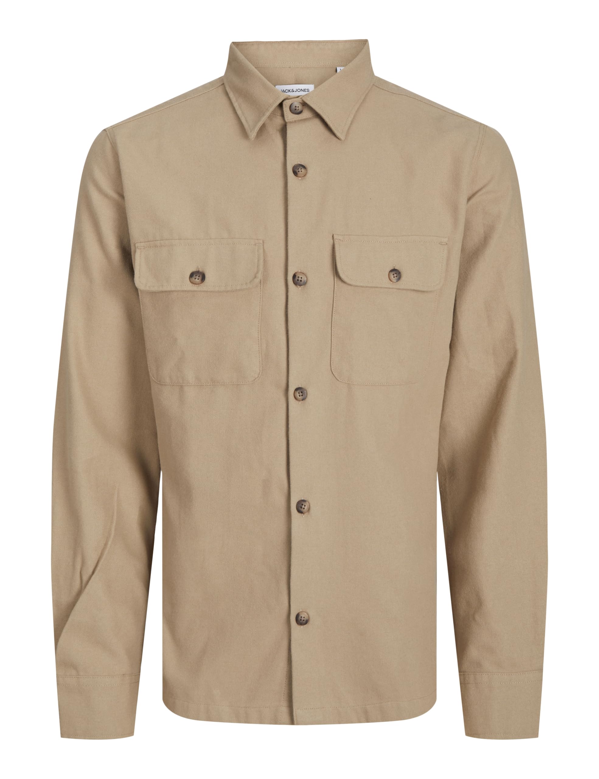 JACK&JONES JJDARREN Flannel Overshirt LS, Crockery, M
