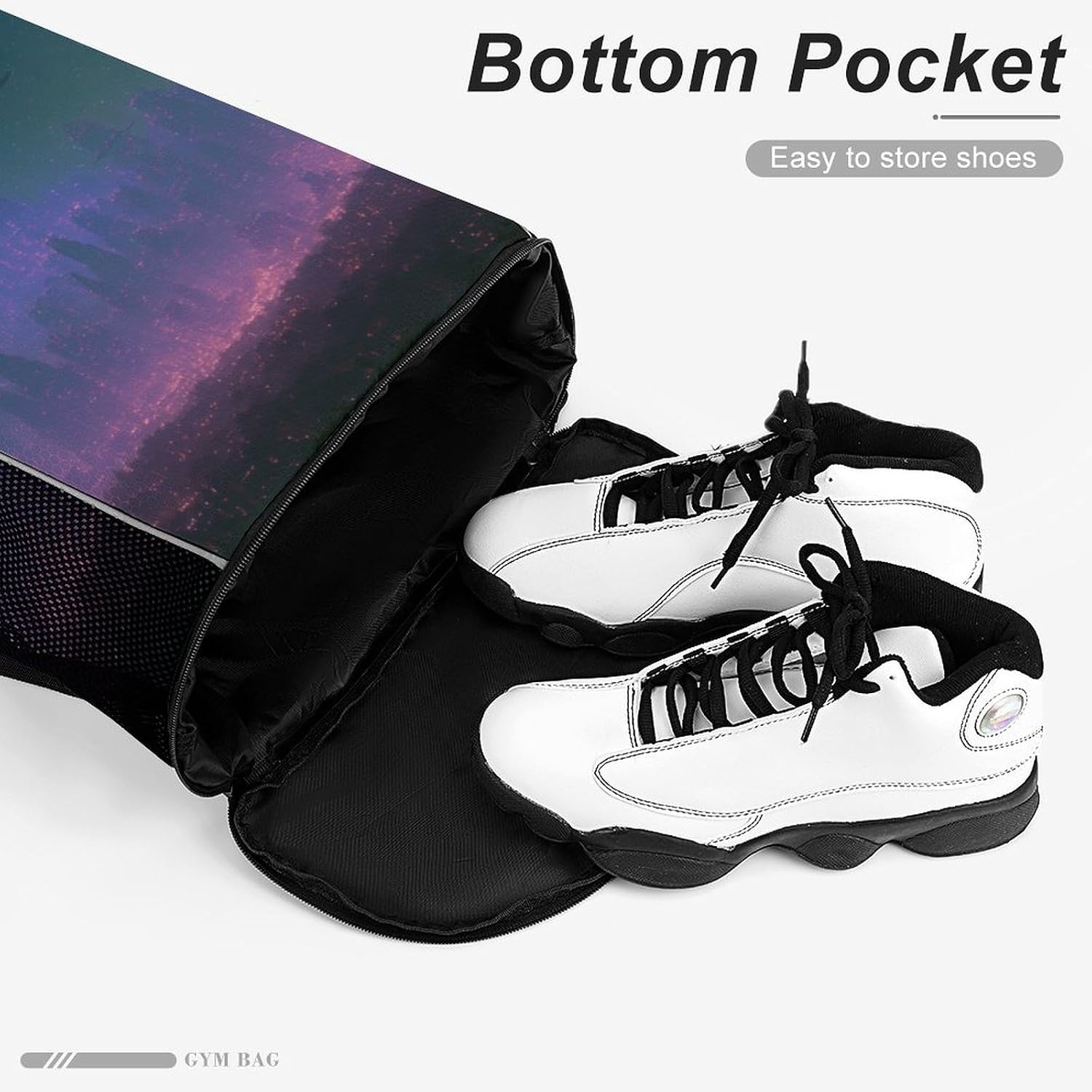 Evening Color Vista Drawstring Bag, Lightweight Shoulder Bag for Gym Travel Outdoor