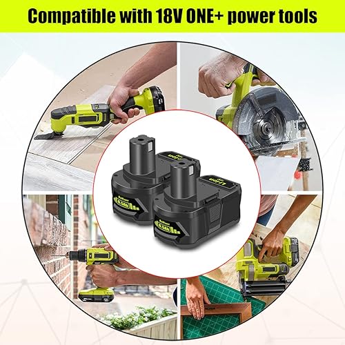 Miniatura 6 de BatPower Paquete de 2 baterías de repuesto RB18L50 de 6.5Ah de iones de litio de 18 voltios de alta capacidad para Ryobi 18V 5.0Ah Batería RB18L50