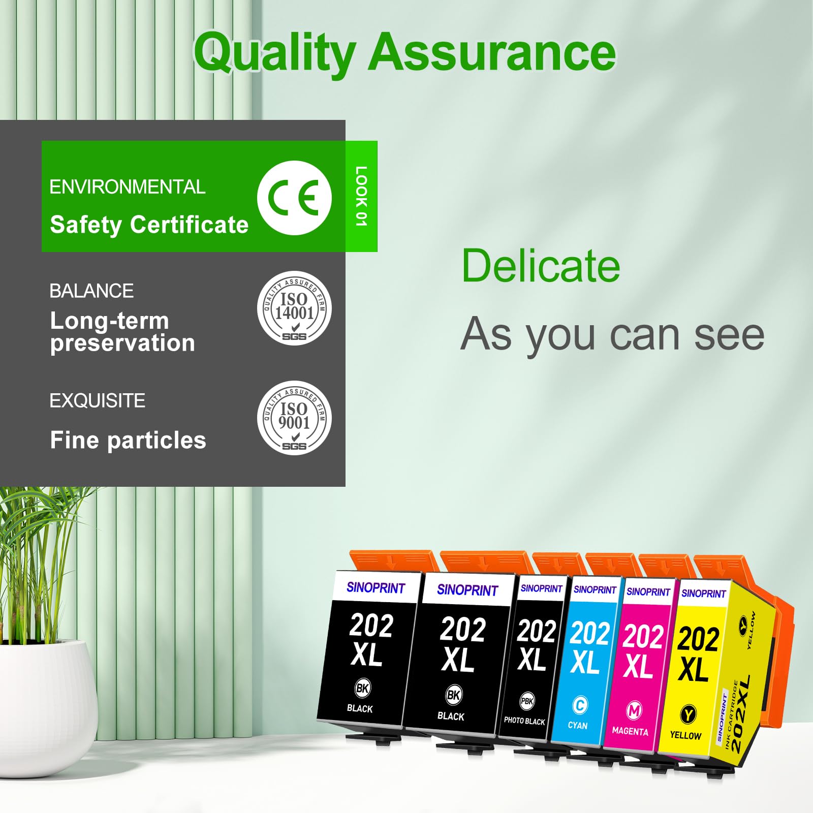 SINOPRINT 6 Pack 202XL Ink Cartridges for Epson XP-6100 Printer Ink Cartridges Compatible with Epson Expression Premium XP-6100 XP-6105 XP-6000 XP-6005 - Image 2