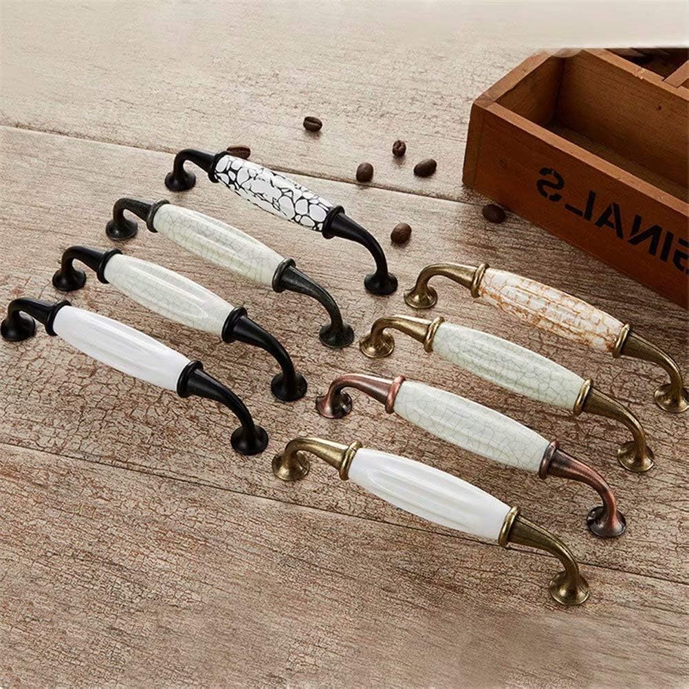 Vintage Ceramic Drawer Knobs,Cabinet Wardrobe Bow Pull Handles,6 pcs Modern Drawer Knob Ceramic Handle Wardrobe Chest Door Handle Pulls Cabinet Door Bow Handles Hardware Kitchen Cupboard Door Cabinet(