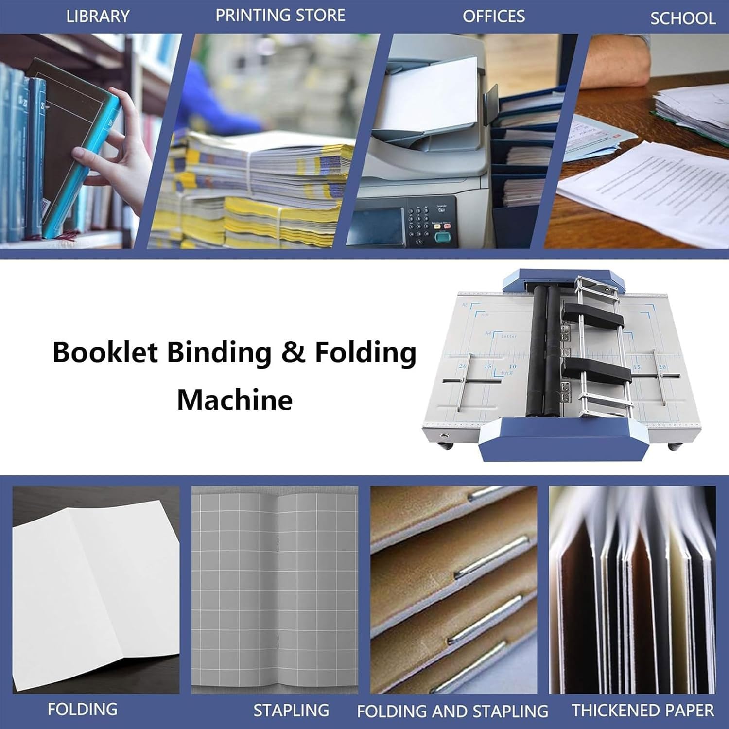 Cucitura elettrica e macchina pieghevole, A3 Brochure Binding Machine, multifunzionale Paper Stapler per scuola ufficio