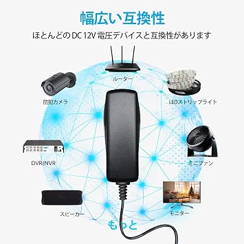 PSE Certified ANLINK 12V 1A/1000mA Power Adapter, AC 100-240V 50/60Hz to DC 12V 1A/1000mA 12W 5.5x2.1mm Wall Charger, Center Positive, 1.8M 20AWG Long Cable, Stable and Flexible Use