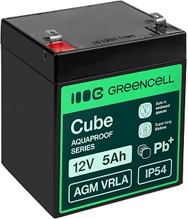 Green Cell AGM 12V 5Ah mit IP54 Akku Vlies Batterie VRLA Blei Batterie Bleiakku Versorgungsbatterie Zyklenfest Wartungsfrei Caravan Photovoltaik Rollstuhl Solarbatterie Wohnwagen
