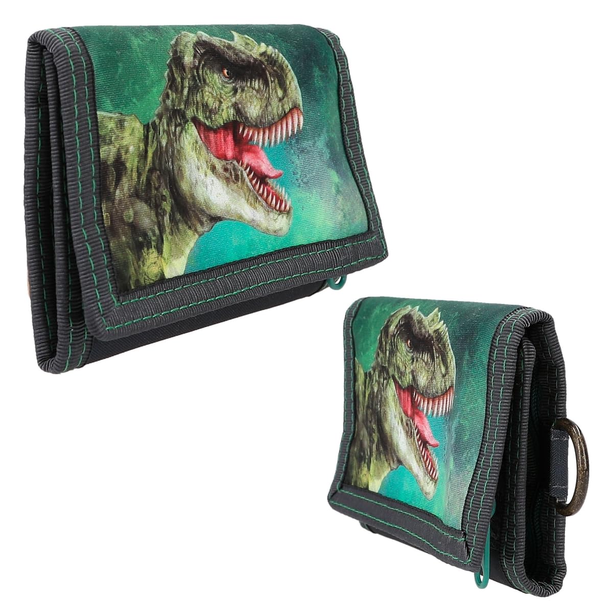 Depesche 11027 portemonnee in Dino World Design, blauw met skatende T