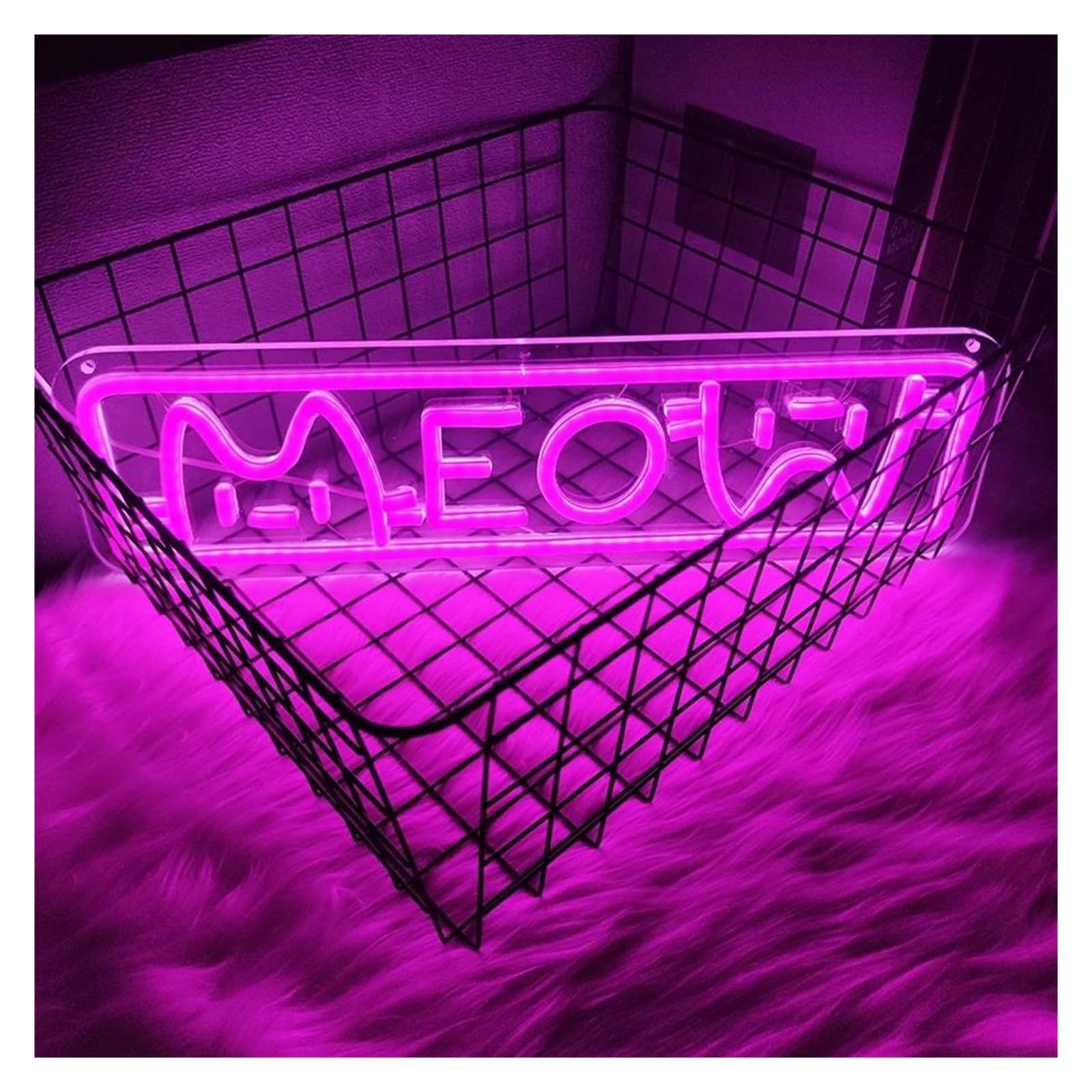 LED néon signe Chat Néon Meow Néon Signe USB Alimenté Chat Veilleuse Variable Pour Chambre Animalerie Décoration 12.5cm×42.5cm