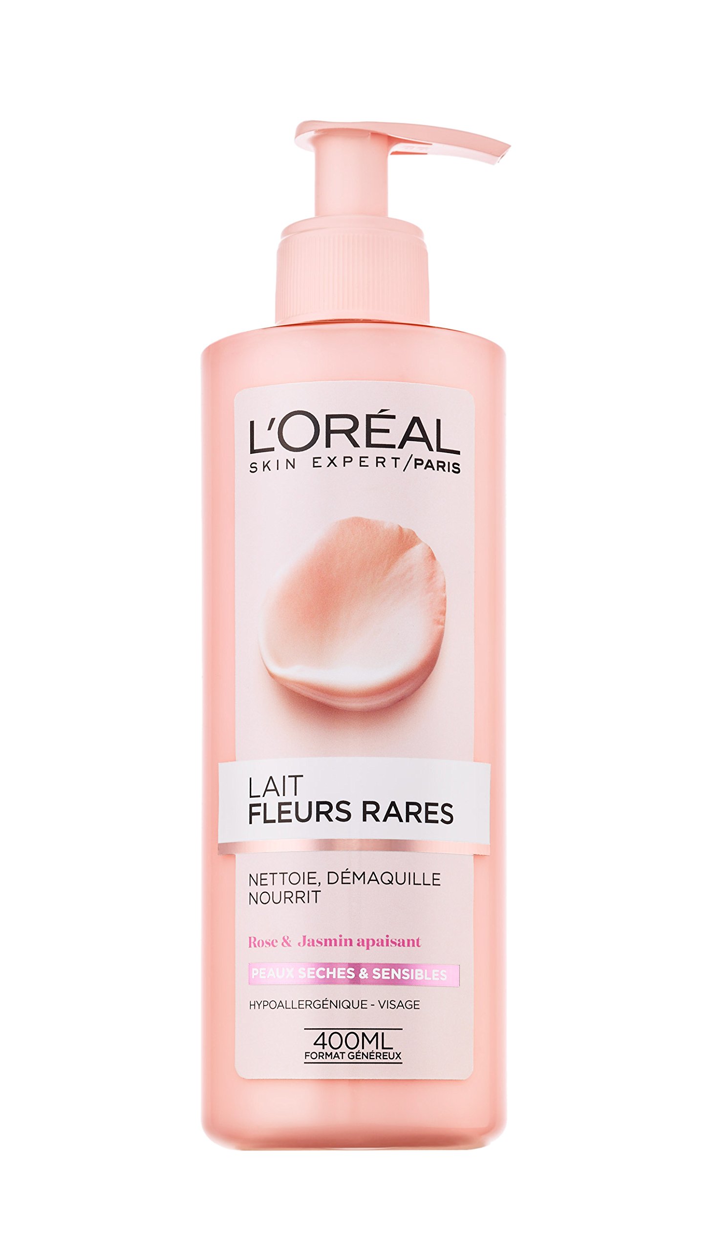 L 'Oréal Paris leche Desmaquillante Facial Piel Seca y sensibles 400 ml – [Confezione da 2]