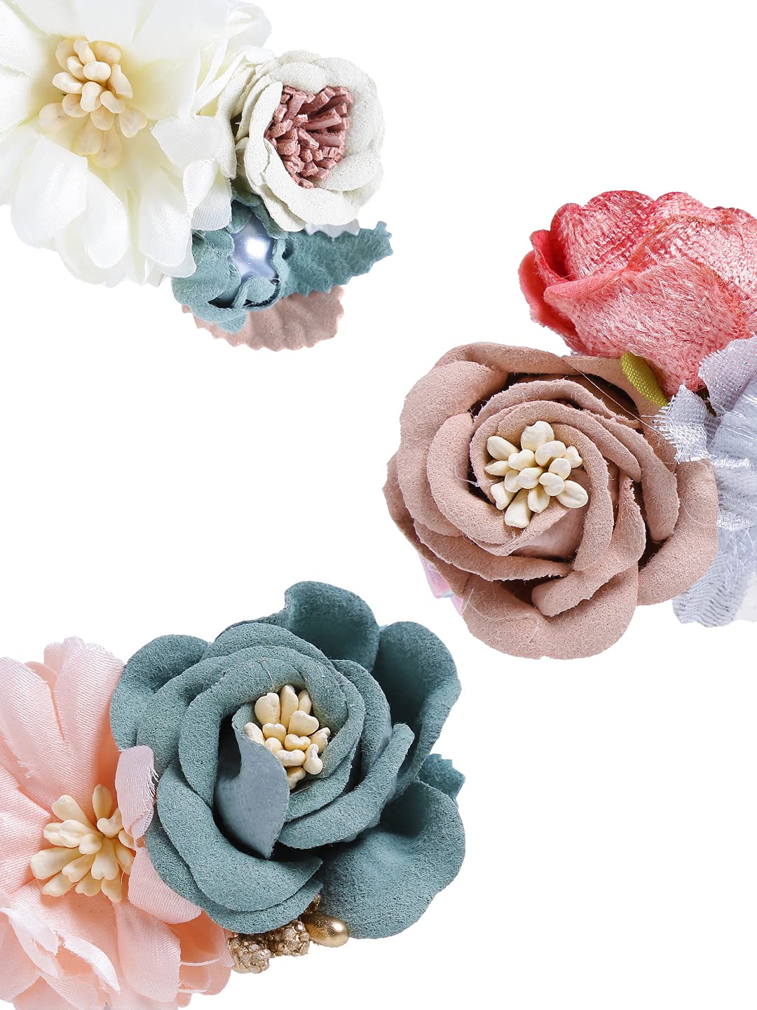 Floral Hair Clips Set by Yellow Chimes: 3 PCS Kids & Women's Hair Accessories