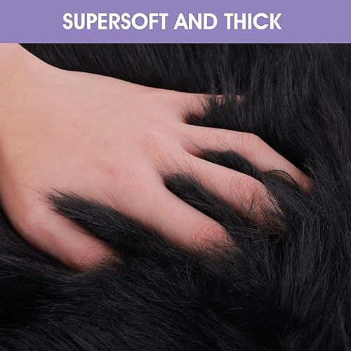 Miniatura 5 de WLLHYF Mini alfombra cuadrada de piel sintética de 10 pulgadas, cojín pequeño y esponjoso para sala de estar, sofá, dormitorio, suelo, funda