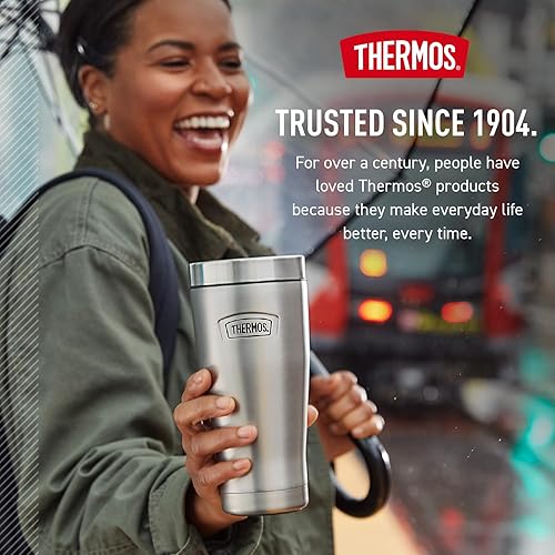 Miniatura 7 de THERMOS ICON SERIES, vaso de acero inoxidable, color rosa atardecer, 16 onzas