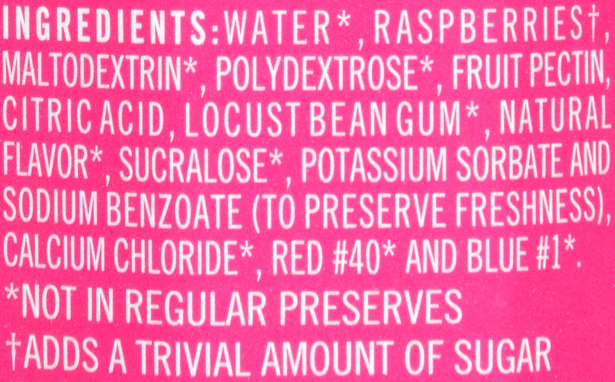 Polaner Sugar Free with Fiber, Seedless Raspberry Preserves, 13.5 Ounce (Pack of 4)