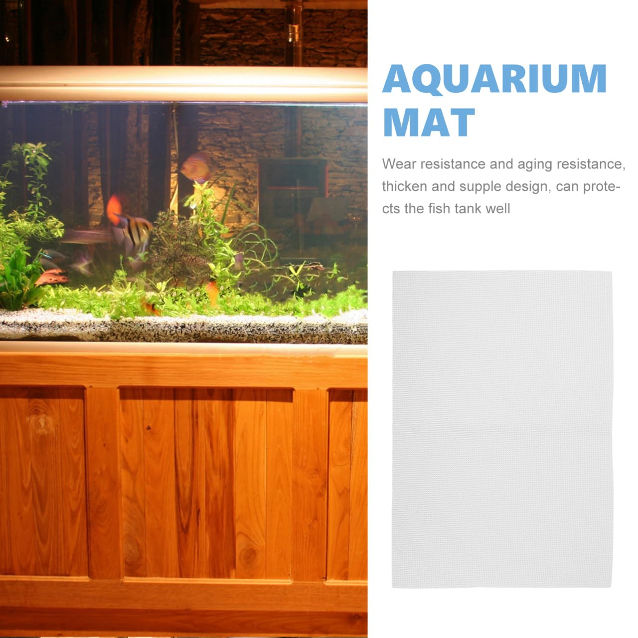 LIOOBO Tapis d'aquarium antidérapant 120 x 60 cm – Mousse de compensation absorbant les chocs