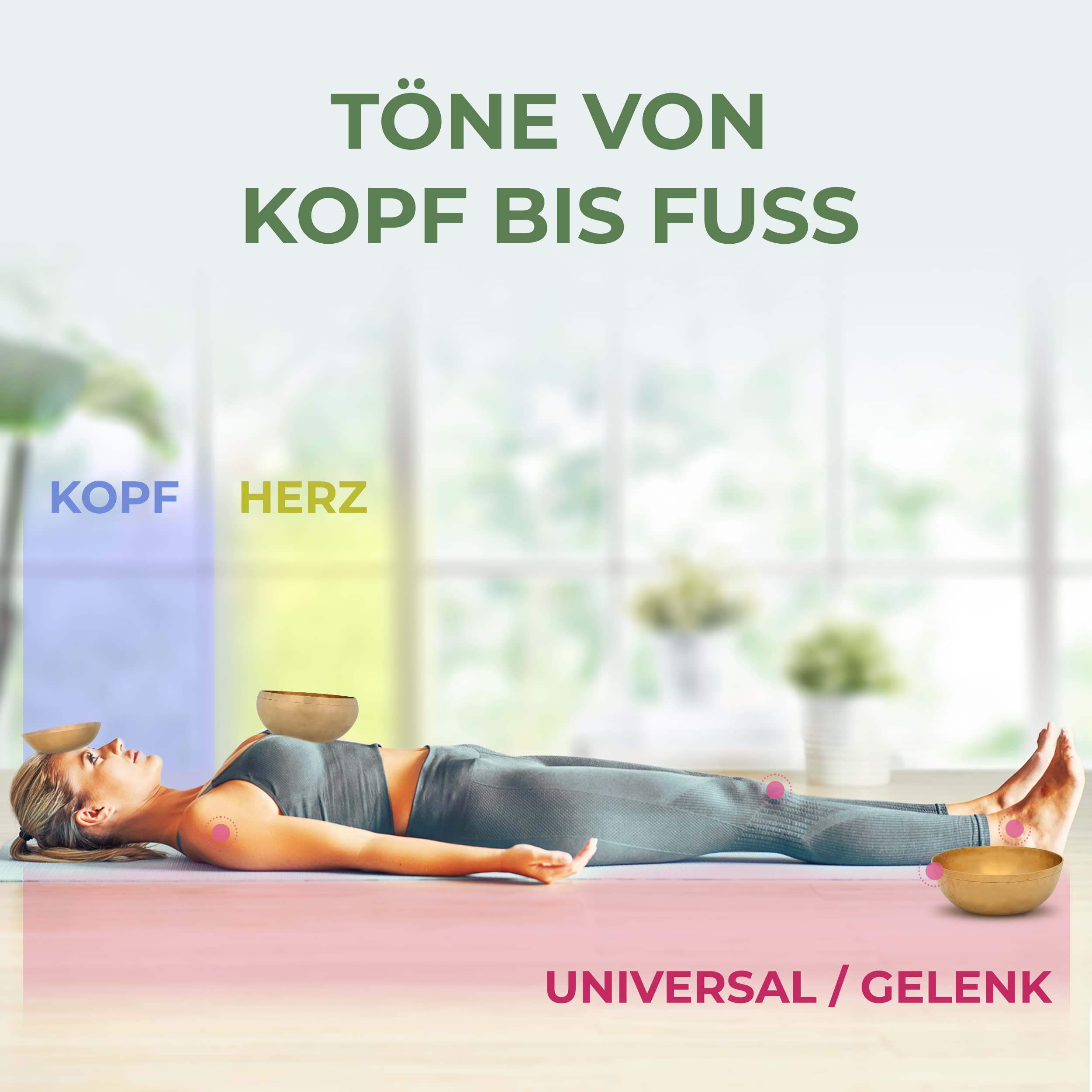 MASSAGE-EXPERT Klangschalen Set für Einsteiger [3 x Tibetische Klangschale], Von Mini Ø 13,5 cm - hoher Ton bis Groß Ø 21,5 cm - tiefer Ton, Für Klangmassage, Entspannung & Yoga