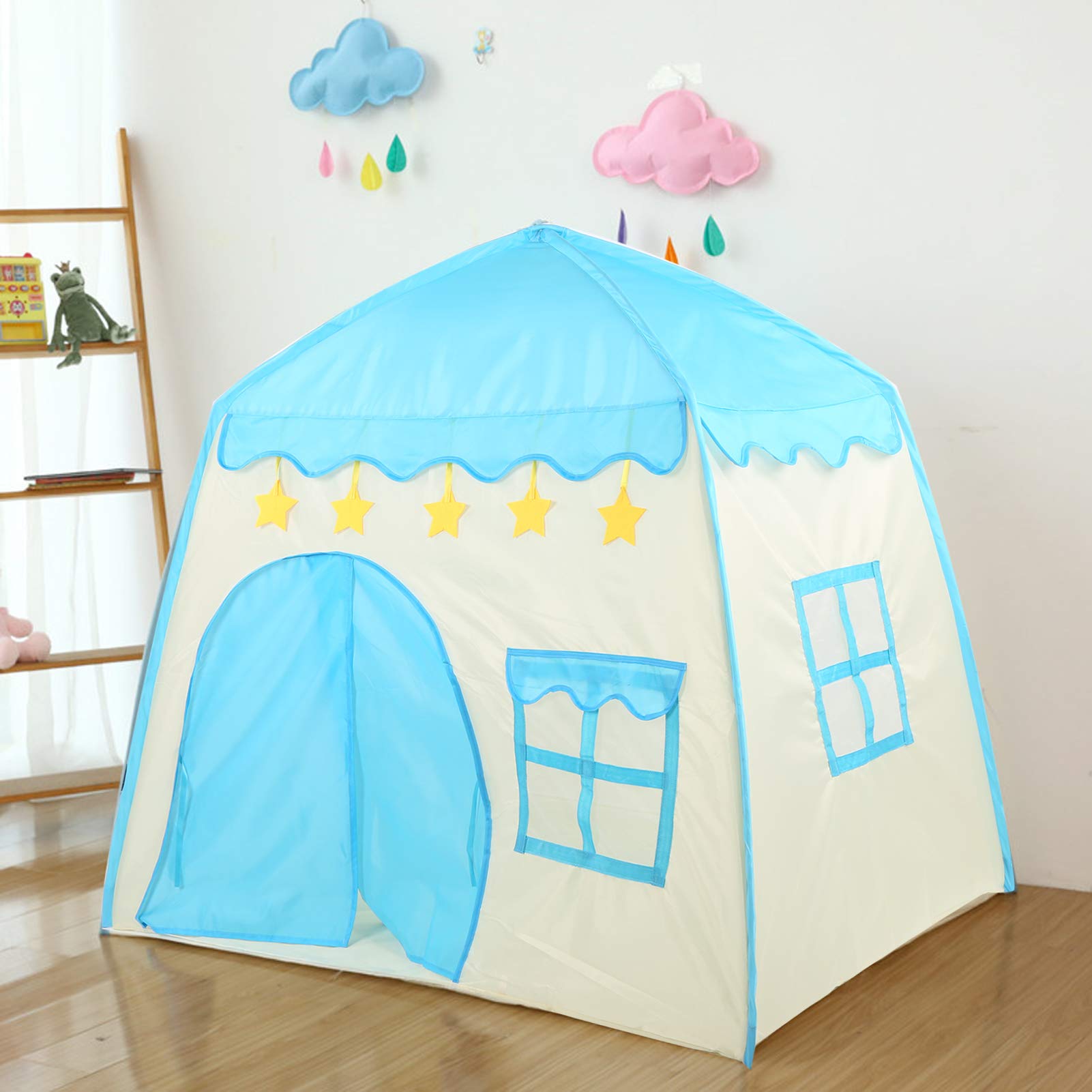 Tenda per bambini Tenda da gioco Princess Castle Indoor Outdoor Teepee Toys Blu per camera