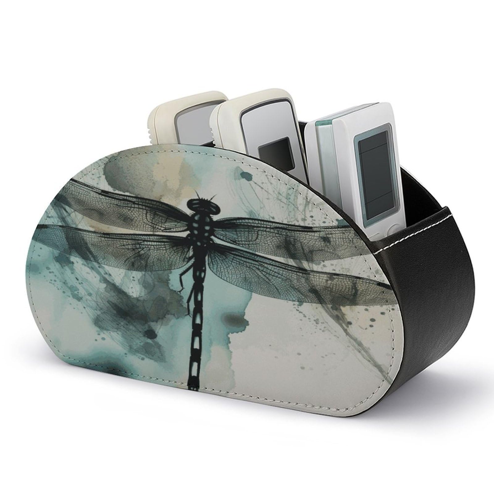 Btcowzrv Style Ink Dragonfly Remote Control Holder With 5 Compartments