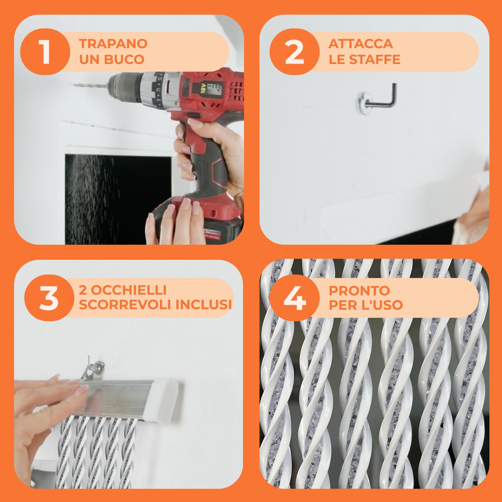 Trente Tenda zanzariera - varie dimensioni e colori, zanzariera per porta balcone, protezione insetti Luxe, tenda zanzariera bianca 120 x 250 cm