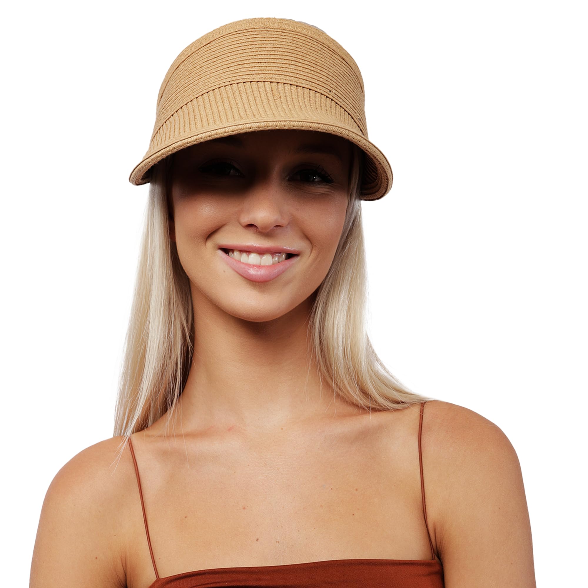 Carnavalife Sombrero Viseras Mujer Verano de Paja Vacío con ala Grande Gorra Pamela de Sol Playa Viaje Vacaciones