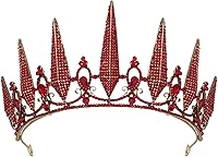 Vista 9 de SWEETV Tiaras y coronas para mujer, tiara de boda de cristal para novia, corona plateada de metal, accesorios de fiesta de disfraces