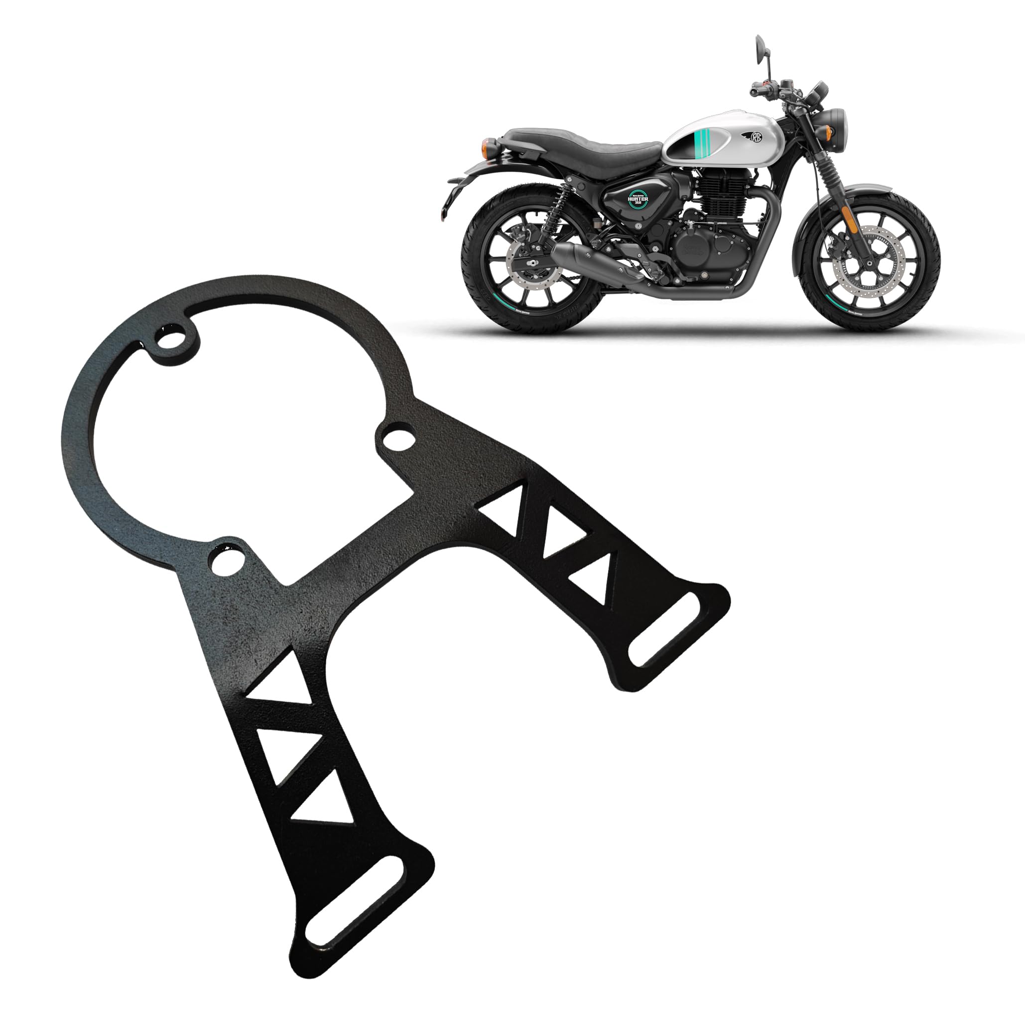 L3 MODZ Meter Relocator Clamp for Royal Enfield Hunter 350 & Meteor 350 | Center Position Speedometer Mount Bracket | Direct Fit | Premium Metal Build | Black-picture-16