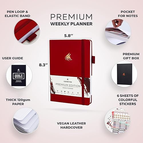 Vista 58 de Clever Fox - Agenda edición de alta calidad, semanal y mensual para aumentar tu productividad, gestionar el tiempo y alcanzar tus objetivos, sin